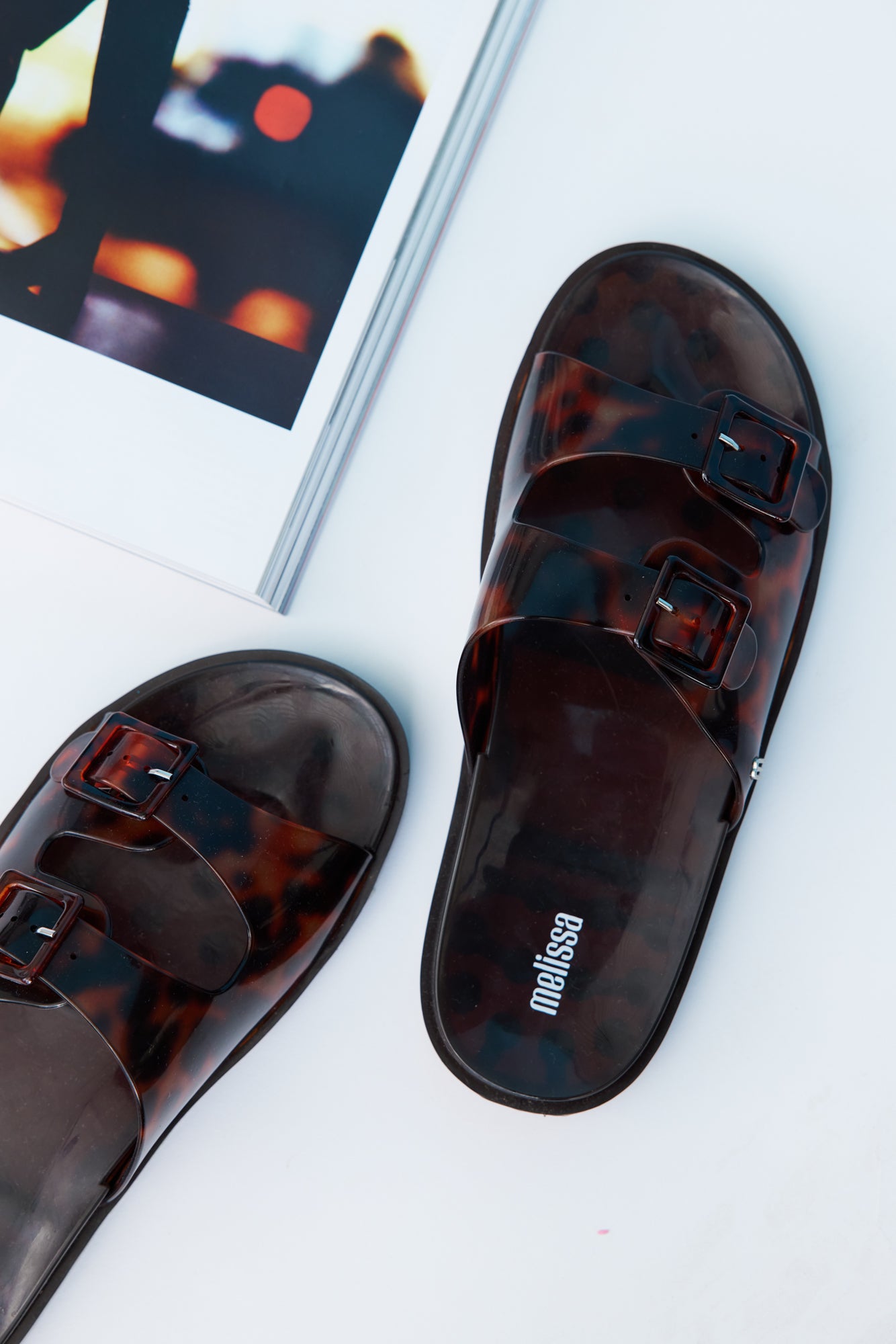 MELISSA Wide Slides Tortoise Shell