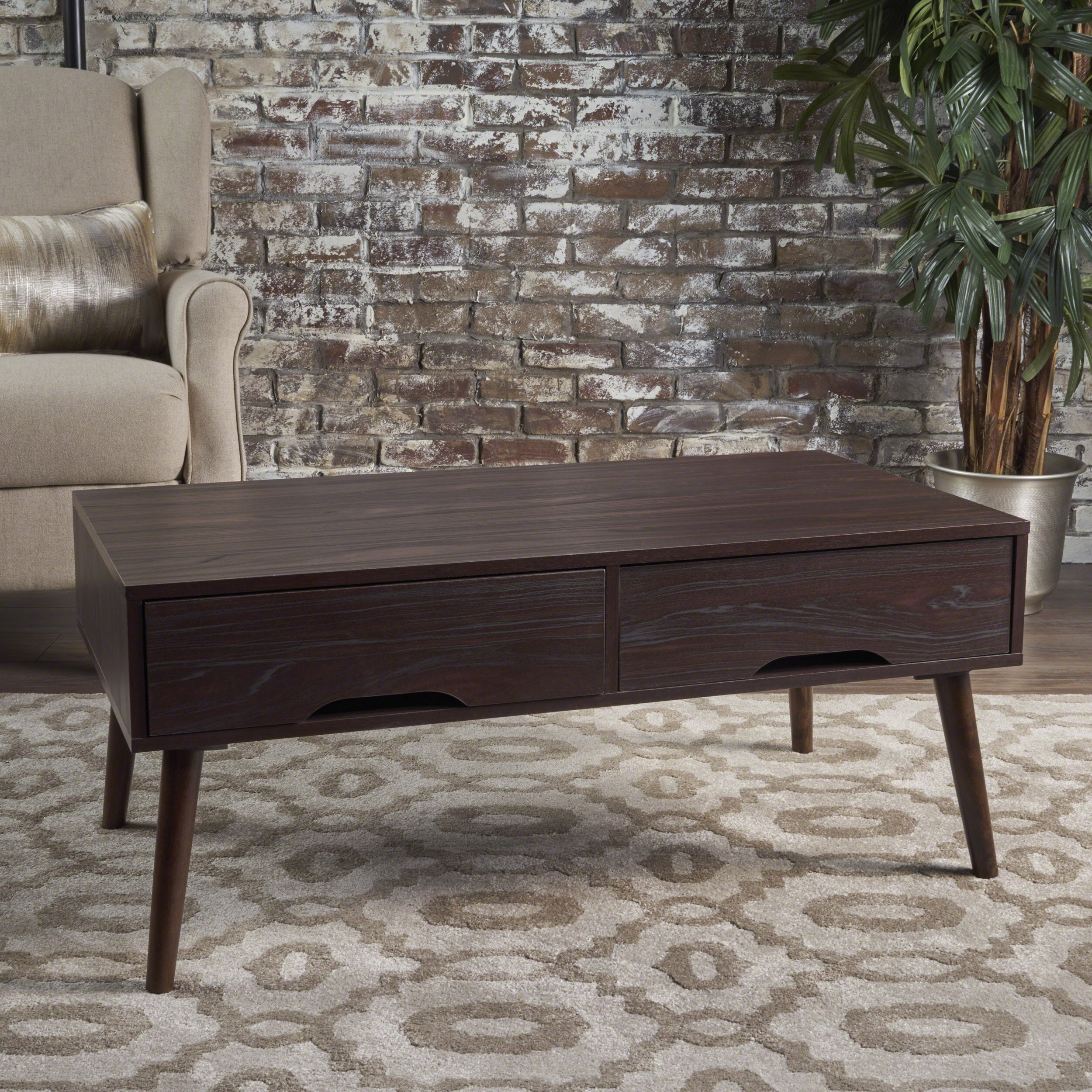 Naomi Mid Century Modern Finished Fiberboard Coffee Table