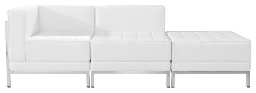 Flash Furniture White Leather Sectional Set   Contemporary   Sofas   by GwG Outlet  Houzz