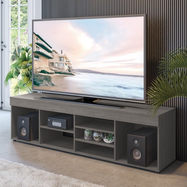 Boahaus Dakota TV Stand， TV up to 65 inches， 7 open shelves