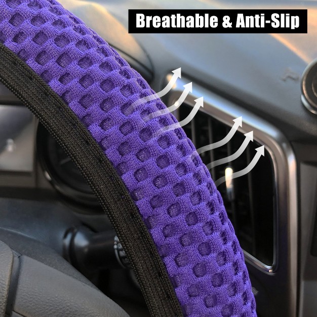 Anti Slip Steering Wheel Cover Elastic Stretch Mesh Cloth Cover Accessory For Car