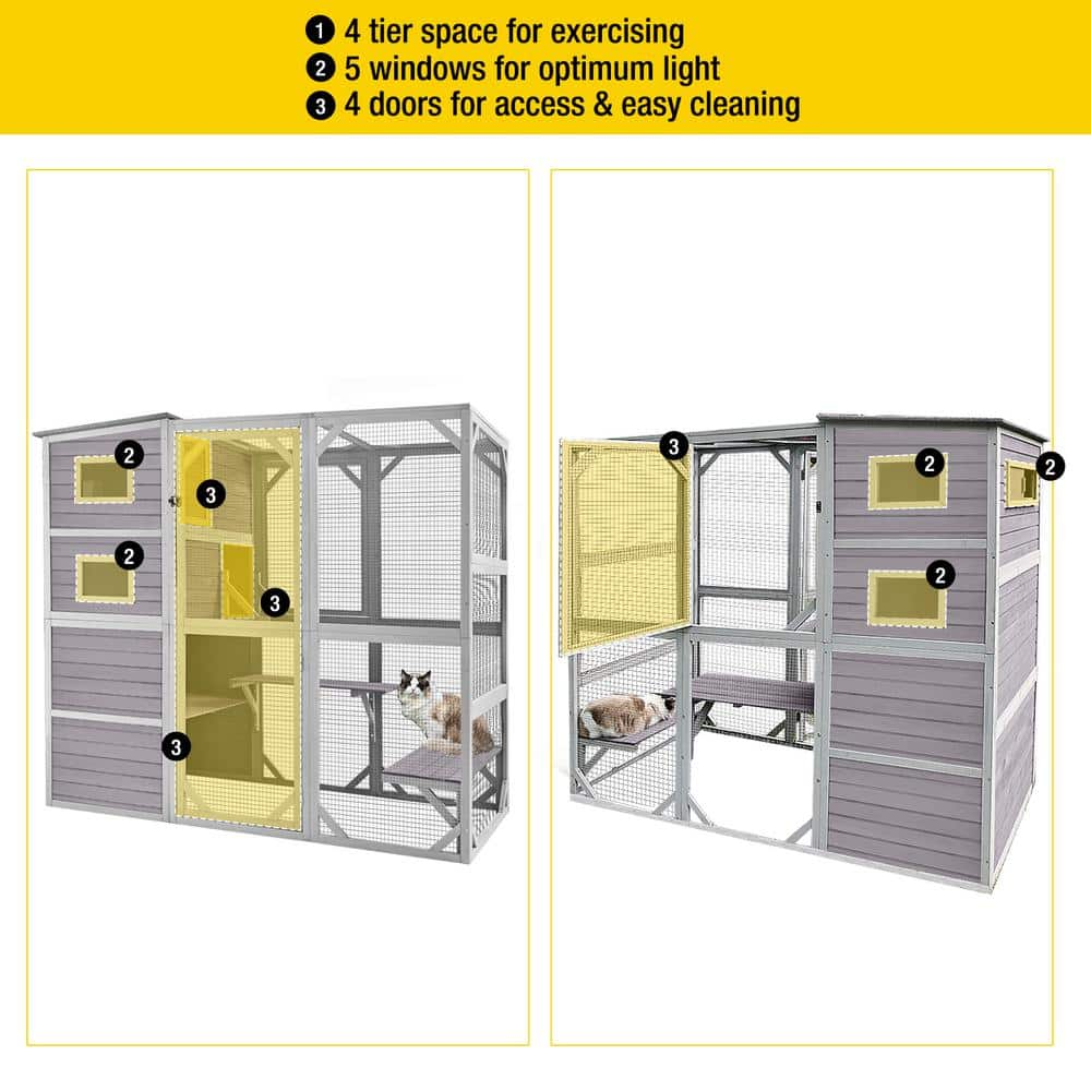 aivituvin Outdoor Cat Enclosure, Large Pet Enclosure AIR54