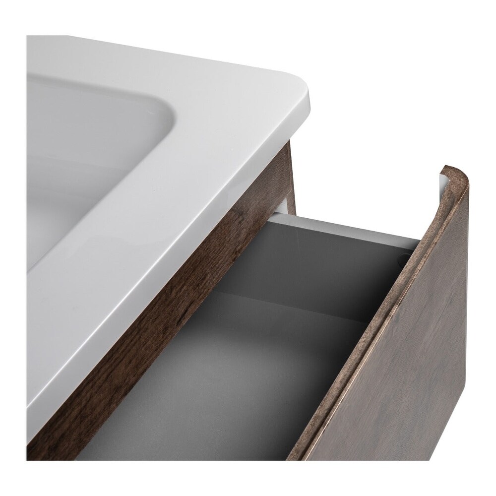 Modern Wall Mounted Bathroom Vanity with Washbasin  Comfort Collection with Mirror Simple 40\