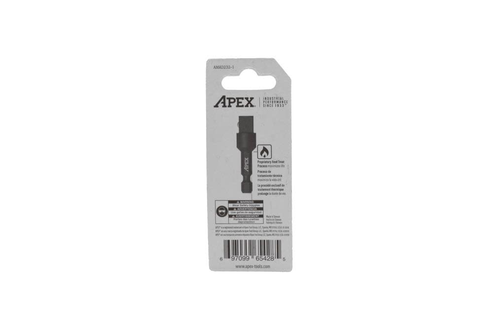 Socket Bit Adapter， 1/2 In. Drive x 1/4 In. Hex