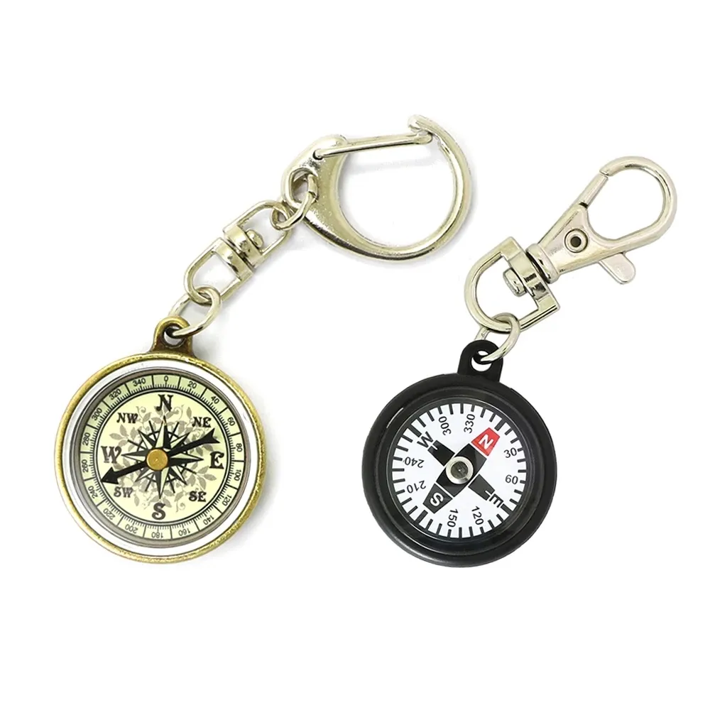 Mini Survival Compass Portable Outdoor Camping Hiking Pocket Navigator Adventure Key chain Compass Climbing Equipment Outdoor