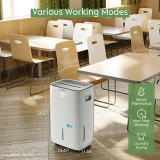 waykar 150-Pint Energy Star Dehumidifier with Water Tank up to 7000 sq. ft. Large Space Essential White Portable HDCXJD026C-150