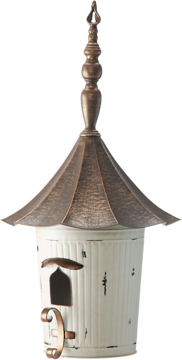 Glitzhome Farmhouse Metal Pagoda Birdhouse with Bronze Roof