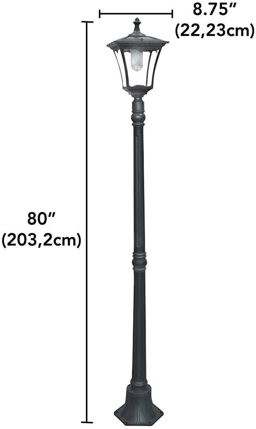 Northern International Inc GL23716BK Street Lamp Solar Light