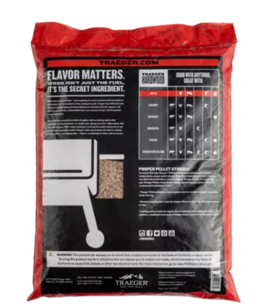 Traeger Apple BBQ Wood Pellets 20lb Bag