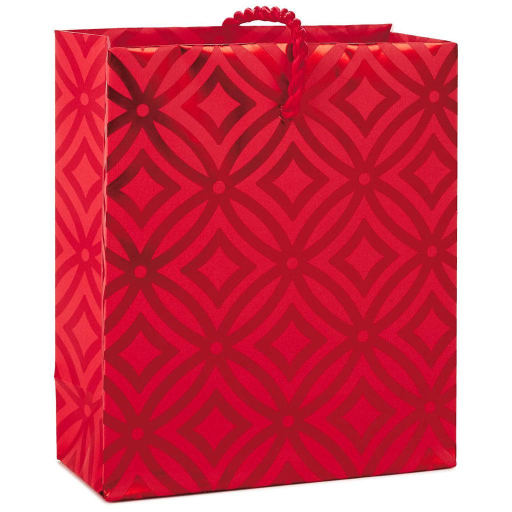 Hallmark  Red Geometric Designs Gift Card Holder Mini Bag, 4.5