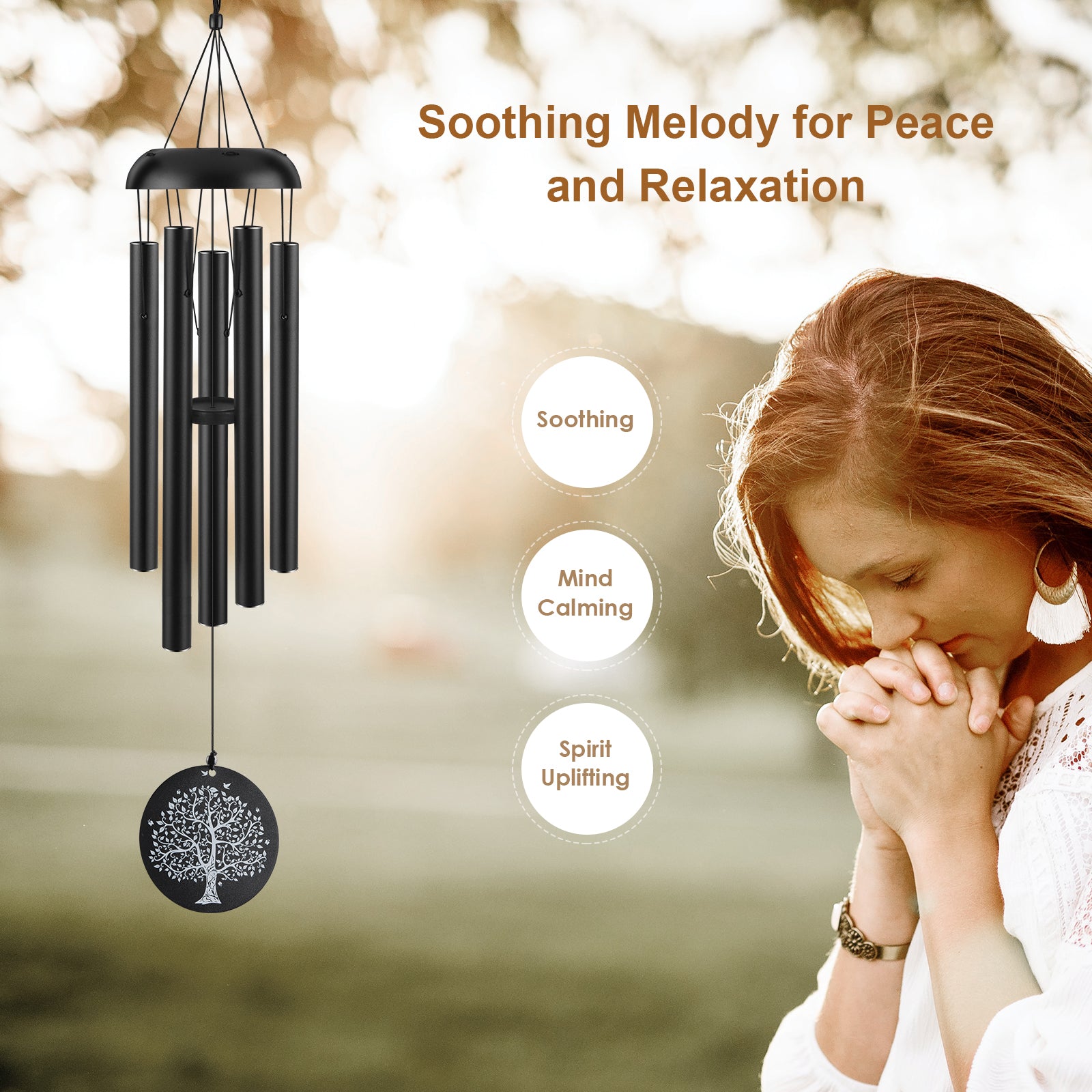 Sympathy Wind Chimes Soothing Melodic Tones Memorial Wind Chimes for Loss of a Loved One Prime Sympathy/Memorial Gift 32 Inches