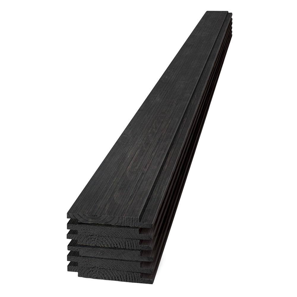 UFP-Edge 1 in. x 6 in. x 6 ft. Barn Wood Charcoal Pine Shiplap Board (6-Pack) 263244