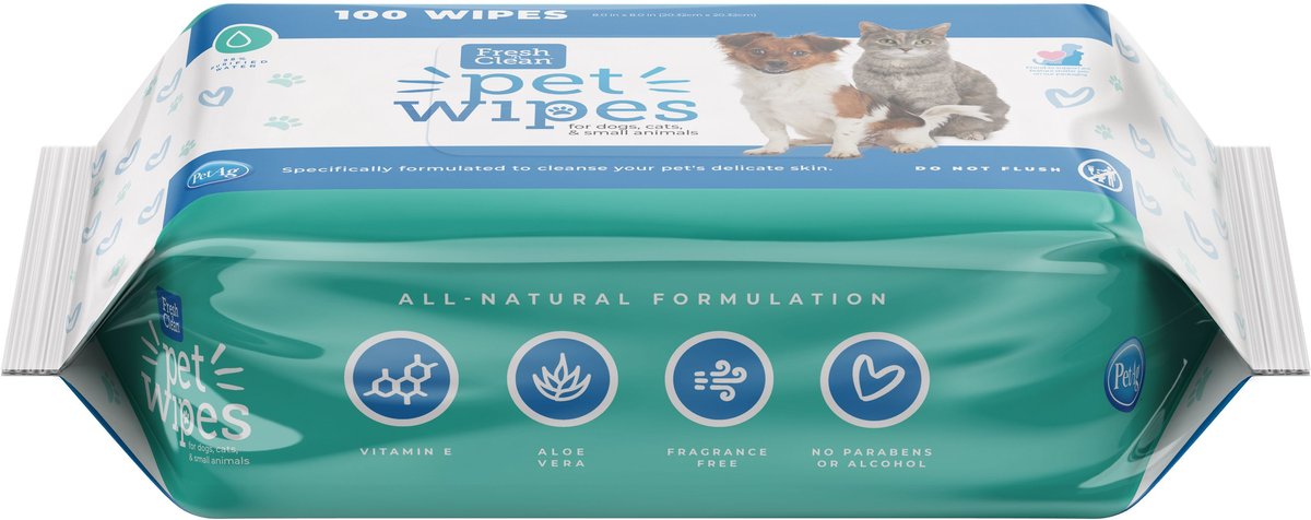 PetAg Cat Dog and Small-Pet Wipes， 100 count