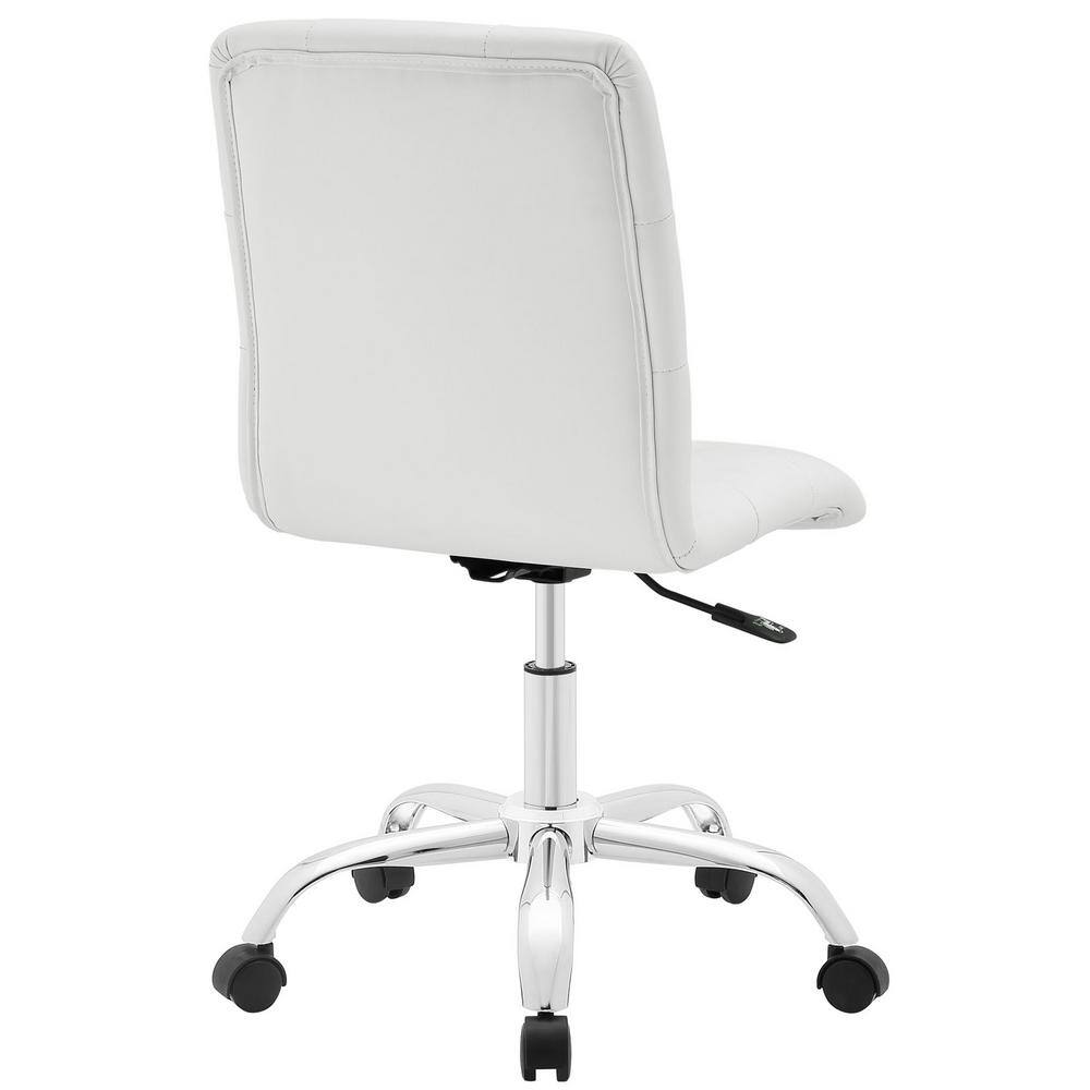 MODWAY 23.5 in. Width Standard White Faux Leather Task Chair with Swivel Seat EEI-1533-WHI