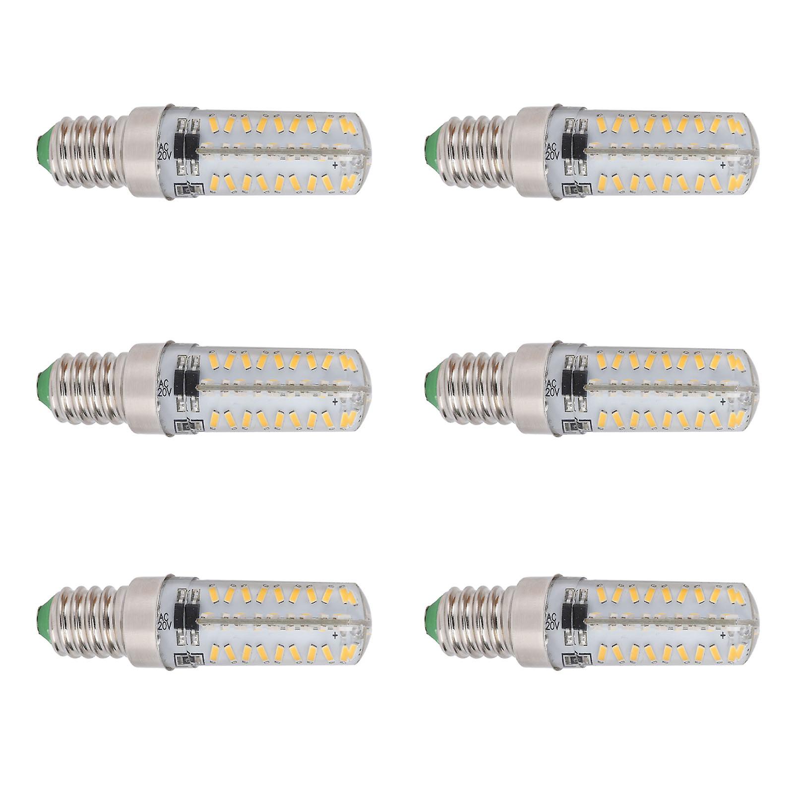 6pcs 72led Light Bulb Small E14 Bulb 5w 220v Silicone Ceiling Lamp Table Lamp Bulb For Bedroomwarm Light