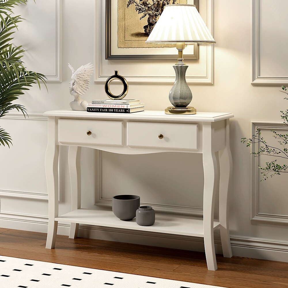 SOGES White Console Table for Hallway Narrow Sofa Table