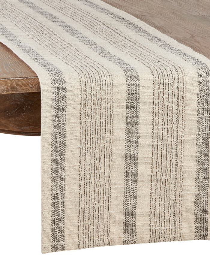 Saro Lifestyle Woven Table Runner with Striped Design 54 x 16