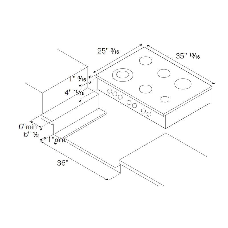 Bertazzoni 36-inch Gas Rangetop CB36M 6 00 X