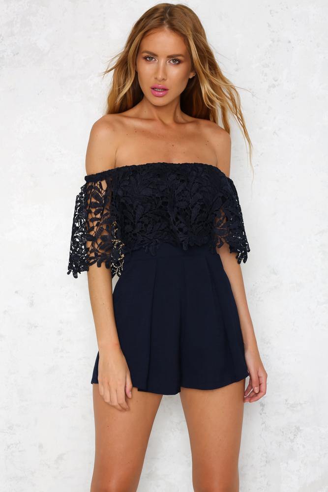 Hang Tight Romper Navy