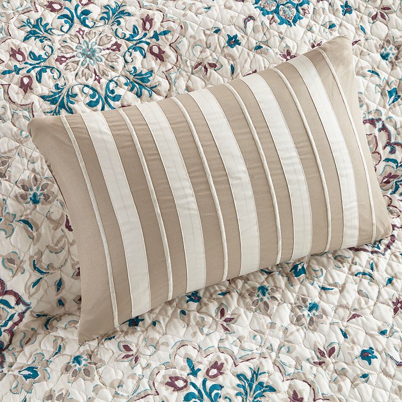 Madison Park Maya 6-Piece Quilt Set with Shams and Throw Pillows