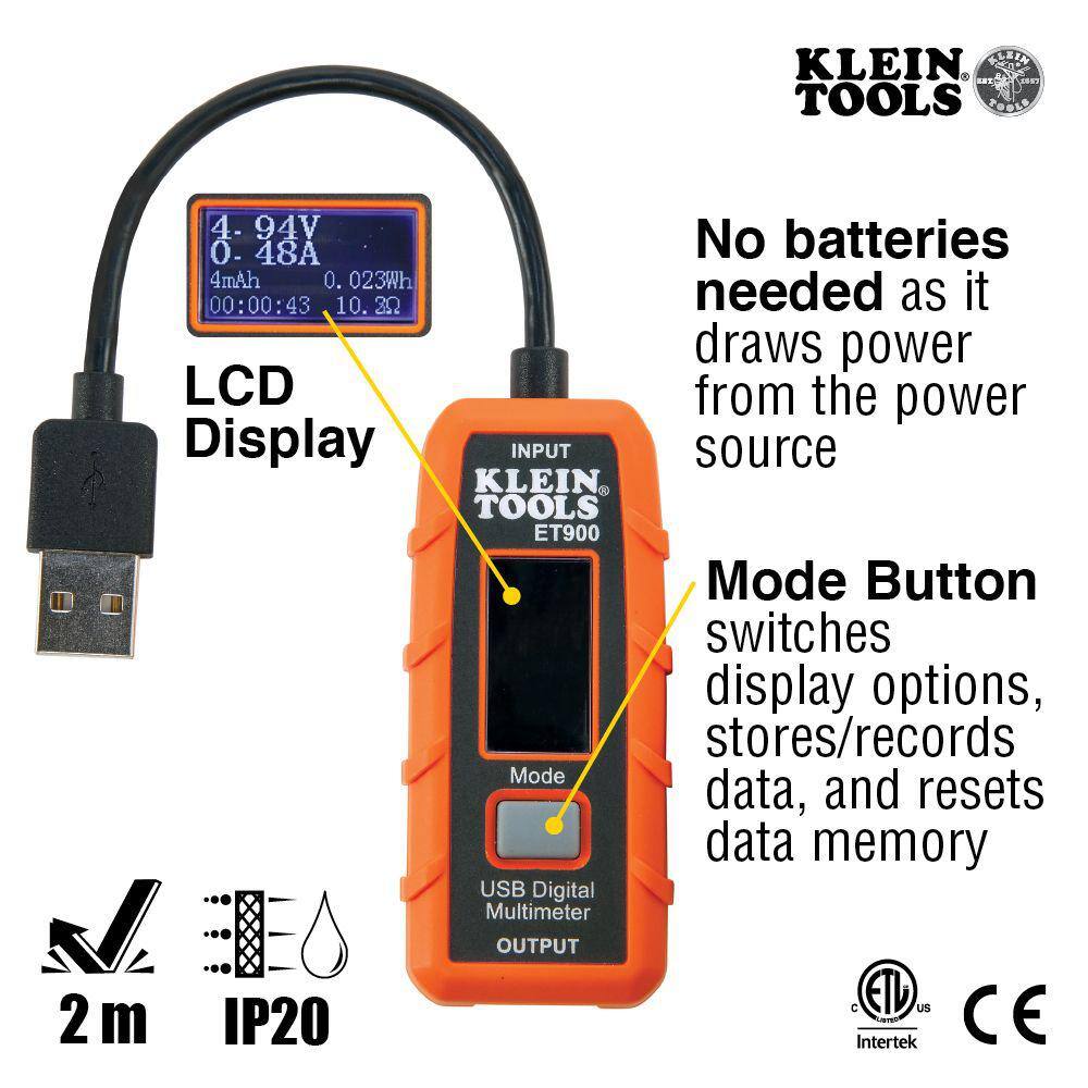 Klein Tools Type-A USB Digital Multimeter ET900