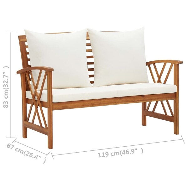 vidaXL 4 Piece Patio Lounge Set with Cushions Solid Acacia Wood