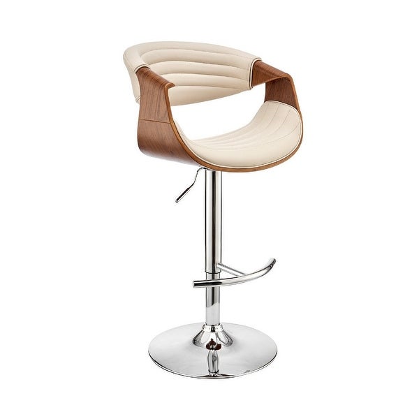 Adjustable Barstool with Faux Leather and Bucket Seat - 21 L X 21 W X 45 H Inches