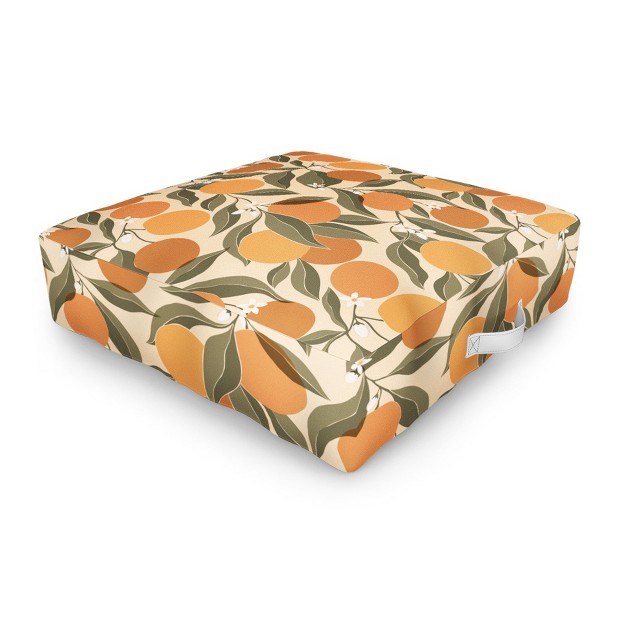 Cuss Yeah Designs Abstract Oranges Outdoor Floor Cushion Deny Designs