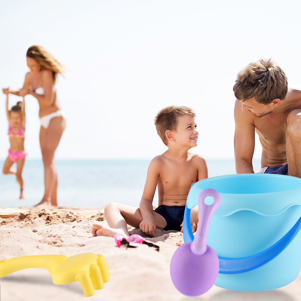 3Pcs Beach Toys Set for Kids Toddlers Beach Sand Toy Set Including Bucket, Shovel Toys, Multicolor