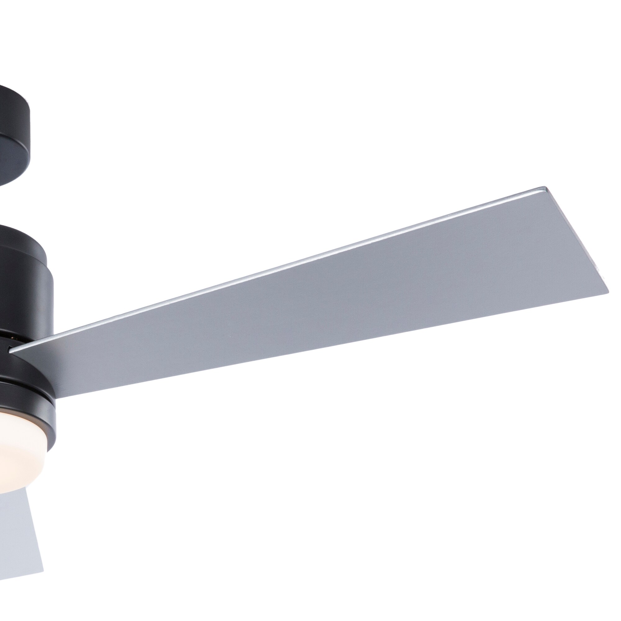 Fanimation Studio Collection Pylon 48-in Matte Black LED Indoor Ceiling Fan with Light Remote (3-Blade)