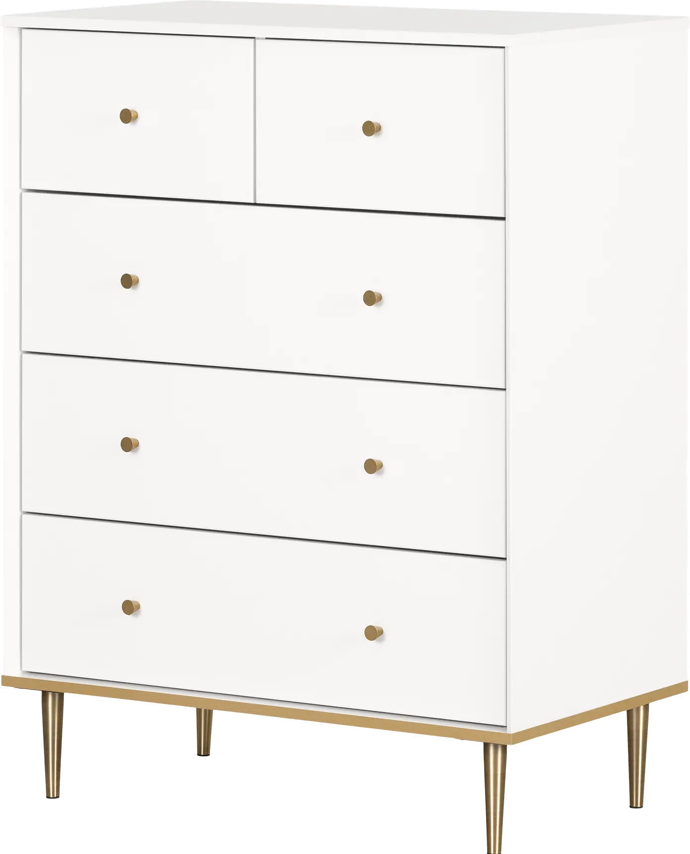 Dylane White 5-Drawer Chest of Drawers - South Shore