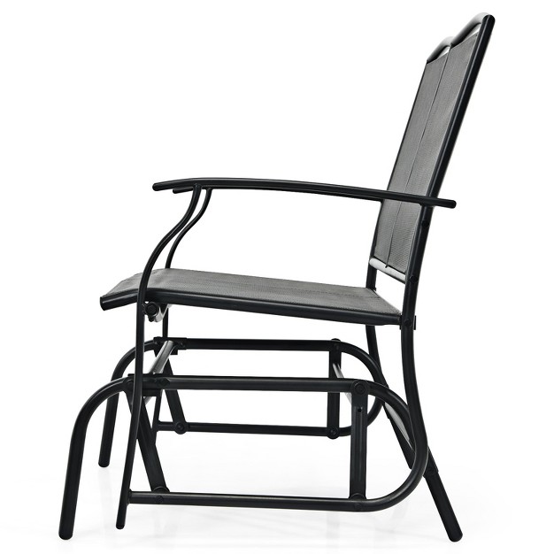 Tangkula 2 Person Swing Glider Bench Patio Rocking Lounge Chair W steel Frame For Garden Backyard Balcony Gray black