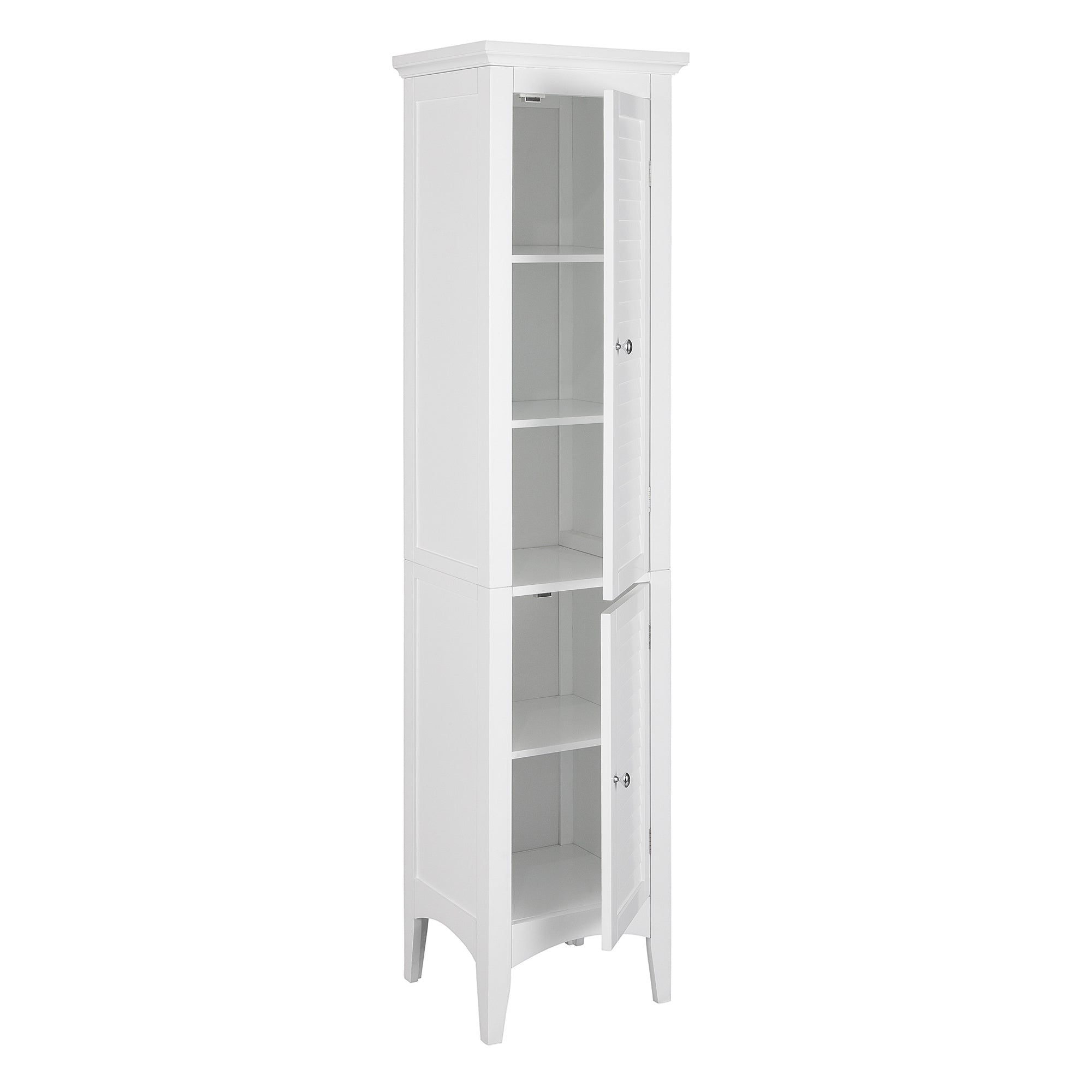 Teamson Home Glancy Wooden Tall Tower Cabinet with Storage, White