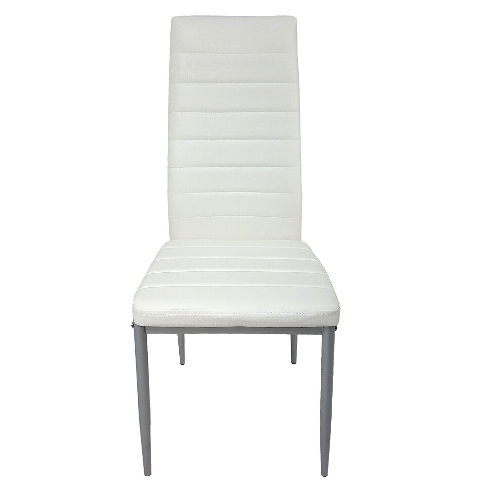 Contemporary White PVC Leather Chairs (Set of 4)