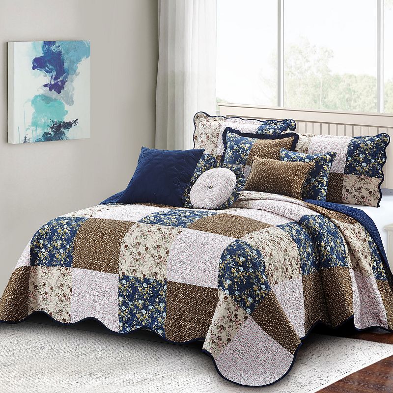 Serenta Patchwork 8-Piece Bedspread and Sham Set