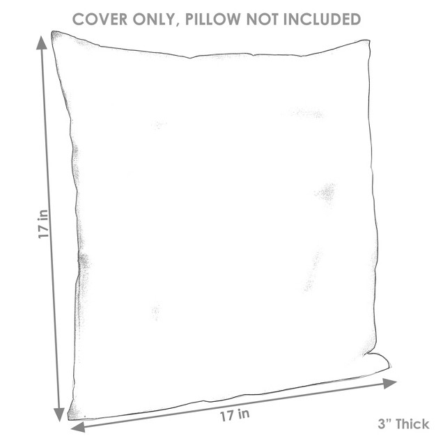 Sunnydaze Indoor outdoor Weather resistant Polyester Square Decorative Pillow Cover Only With Zipper Closures