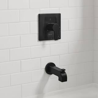 Glacier Bay Modern Single-Handle 1-Spray Tub and Shower Faucet in Matte Black (Valve Included) HD873X-6210H