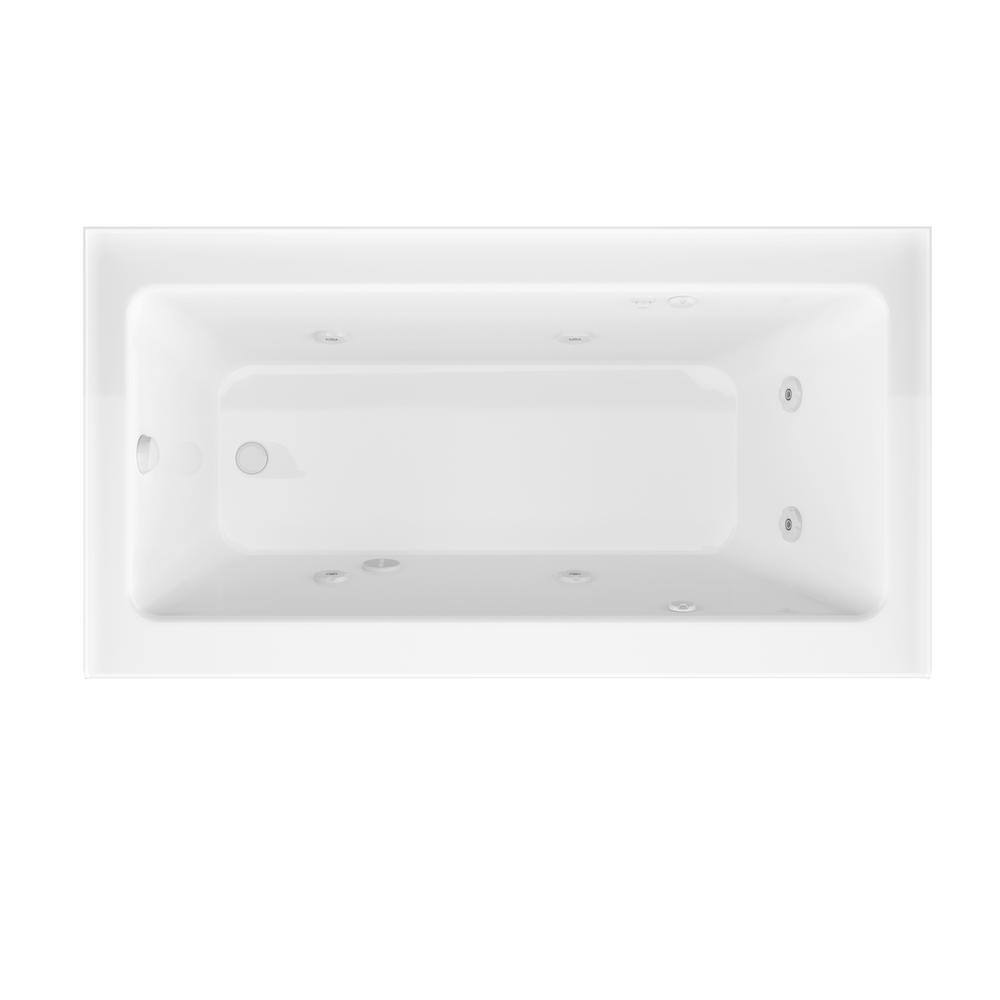 Universal Tubs Amber 5 ft. Acrylic Rectangular Drop-in Whirlpool Bathtub in White HD3060SHWL