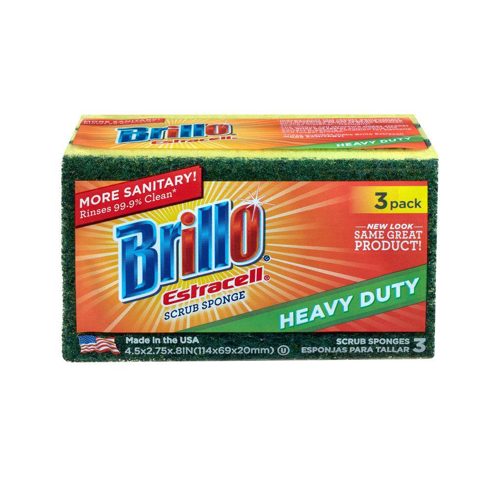 Brillo Estracell Heavy-Duty Scrub Sponge (3-Count Case of 8) 21031