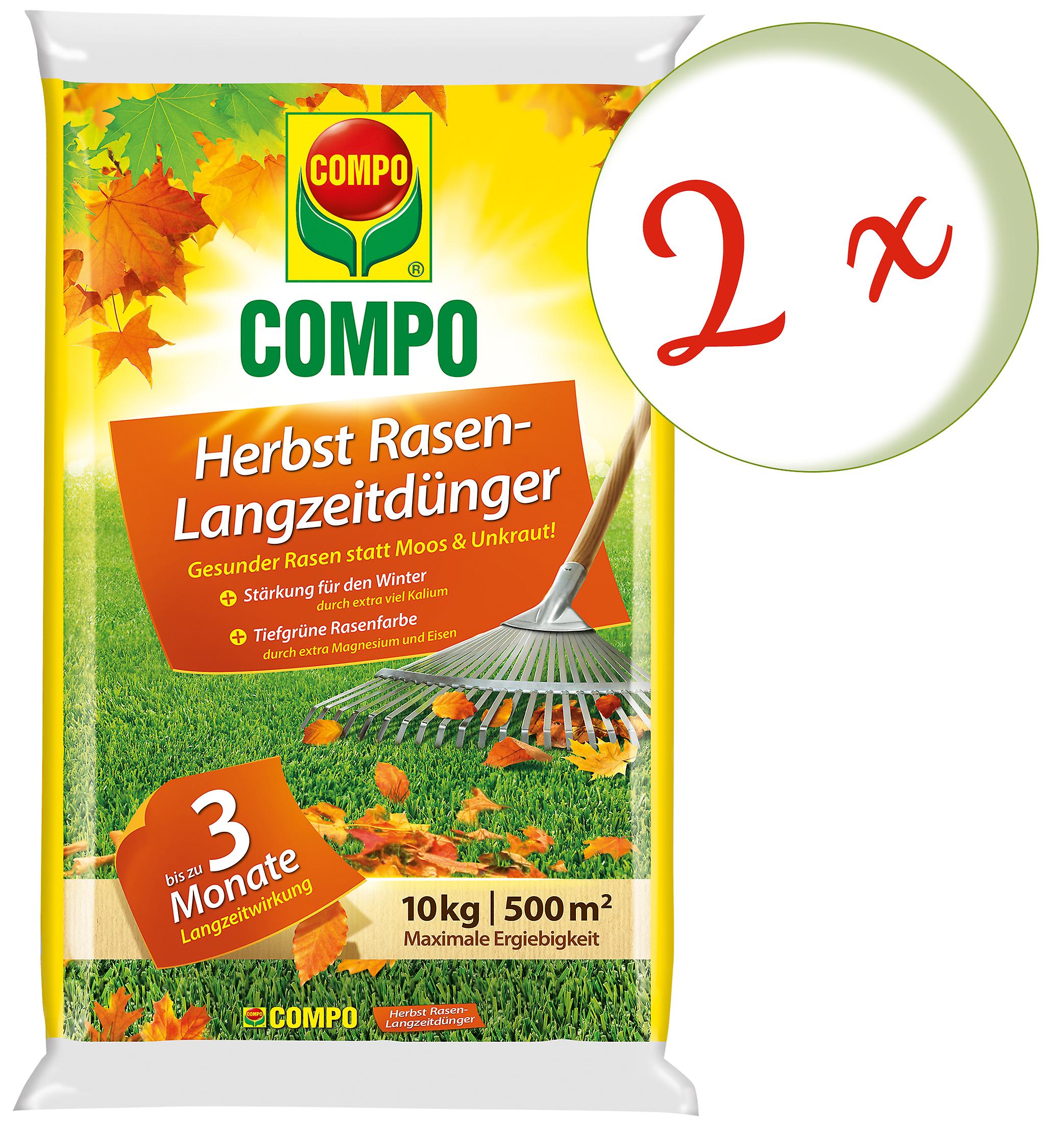 2 x COMPO autumn long-term lawn dwellers， 10 kg