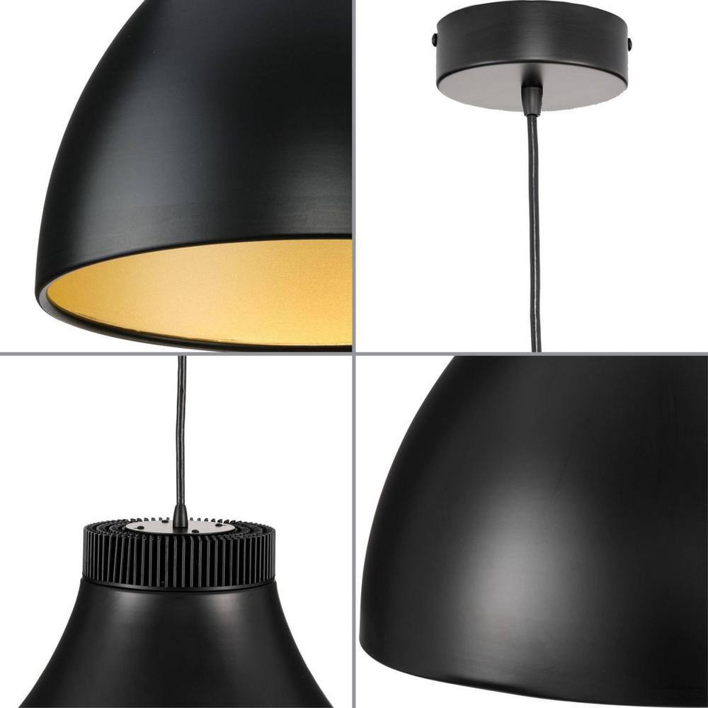 Progress Lighting Radian LED 23.4-Watt Integrated LED Matte Black Standard Pendant with Shade for Kitchen P500372-31M-30