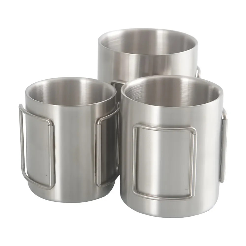 Durable Outdoor Travel Best Target Twin Wall Foldable Wholesale 304 Stainless Steel Camping Cup