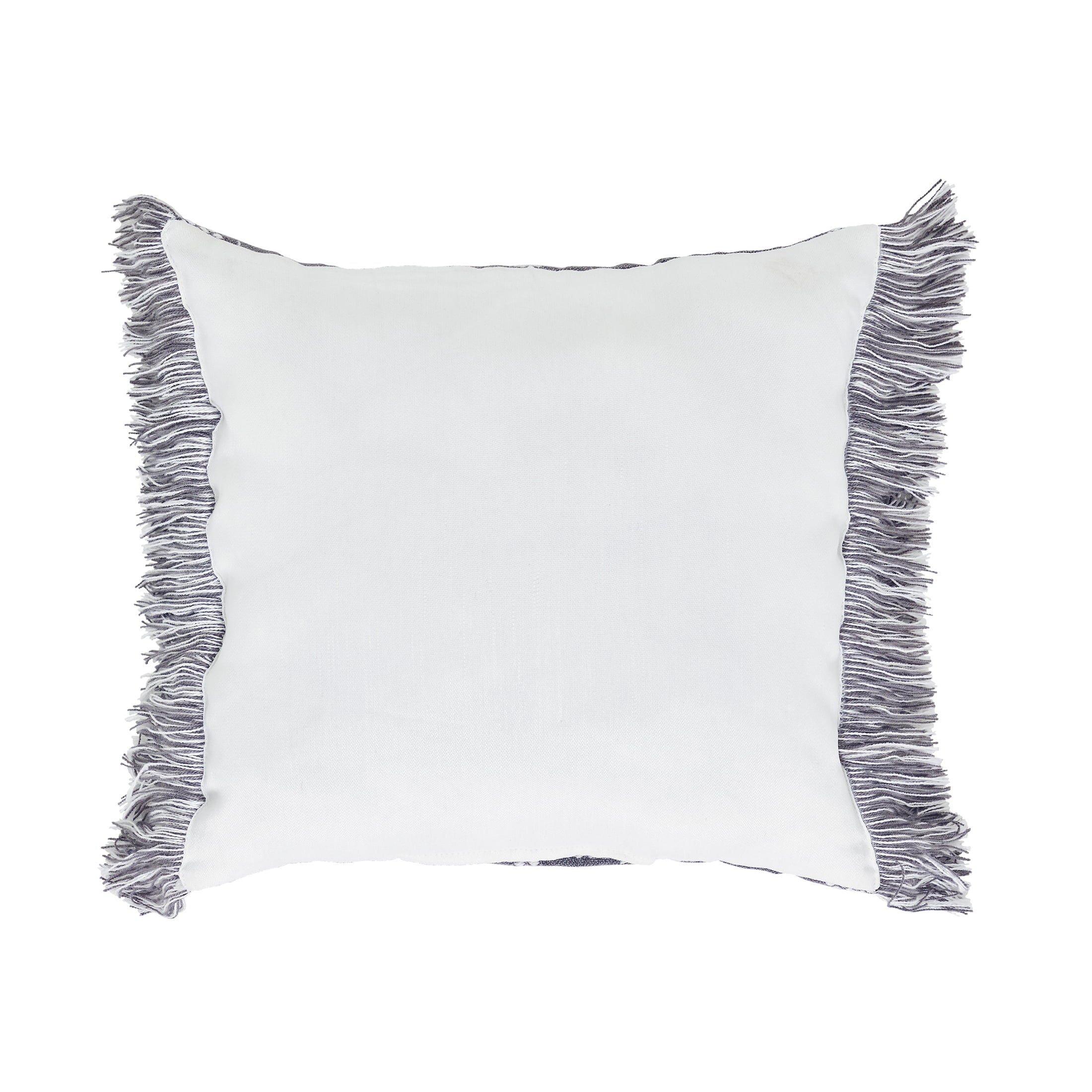 My Texas House Diamond Fringe Square Outdoor Decorative Pillow, Grey, 18" x 18"