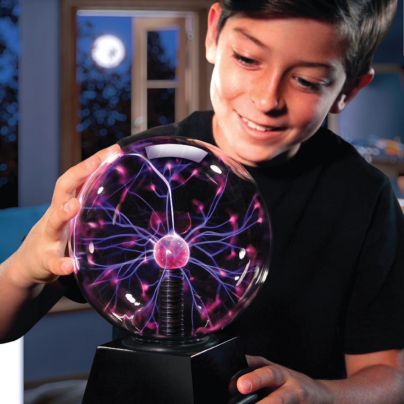 Discovery Kids 6 Plasma Globe Lamp with Interactive Electric Touch and Sound Sensitive Lightning and Tesla Coil， Includes AC Adapter