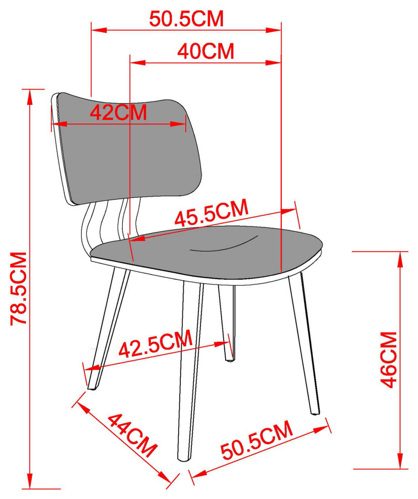 Mid Century Modern Fabric and Wood Side Chair   Midcentury   Dining Chairs   by WHI  Houzz