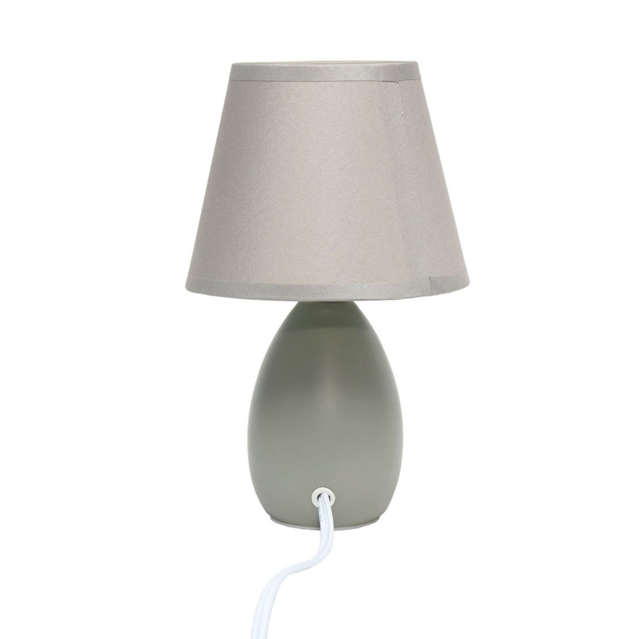 Home Decorative Mini Egg Oval Ceramic Table Lamp, Gray