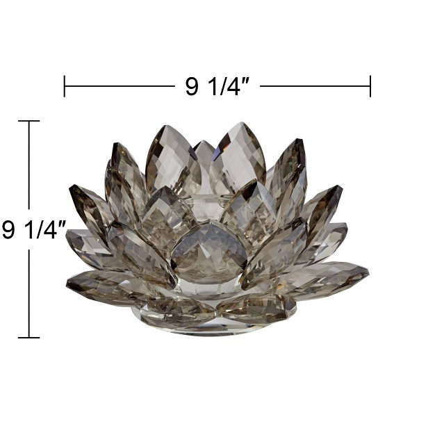 Wide Crystal Lotus Candle Holder