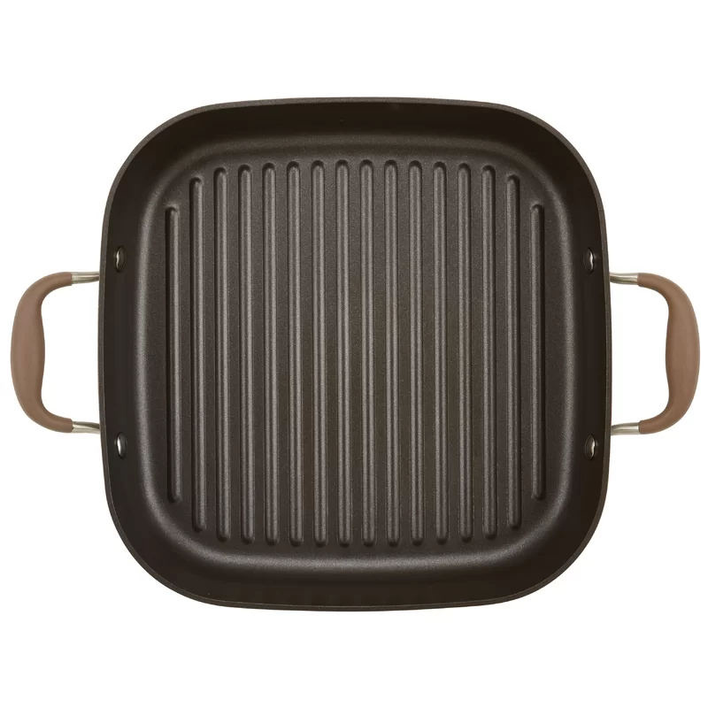 Anolon 83869 Advanced Hard Anodized Nonstick Grill Pan / Griddle and Roaster - 11 Inch， Brown