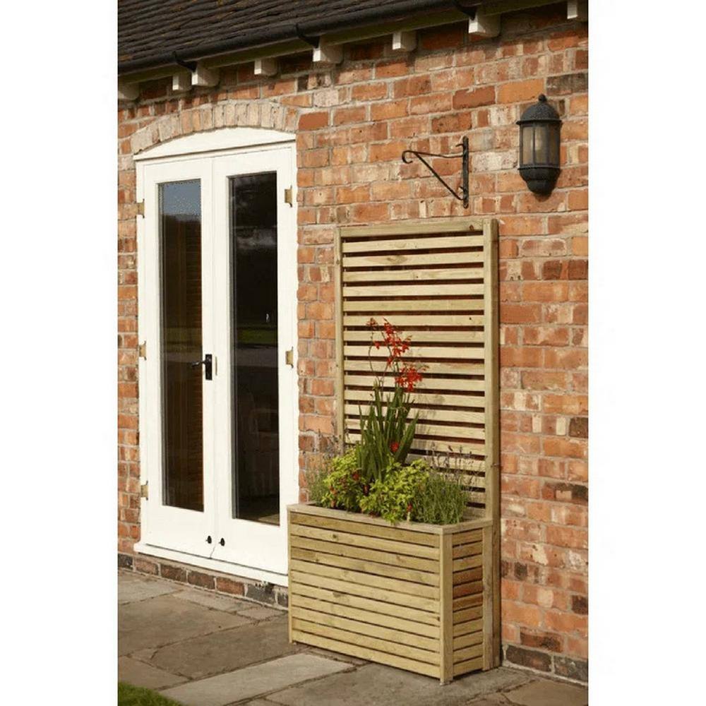 Ejoy 36 in. x 71 in. x 13 in. Solid Wood Garden Trellis with Planter Box for Plants and Flowers TrellisWithPlanter_36x71