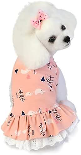 Yoitea Dog Dress Cotton Lace: Elephant Puppy Dress Pet Clothes Dog Costume For Summer Puppies Animal Cute Patterned Party Fashion Soft Breathable